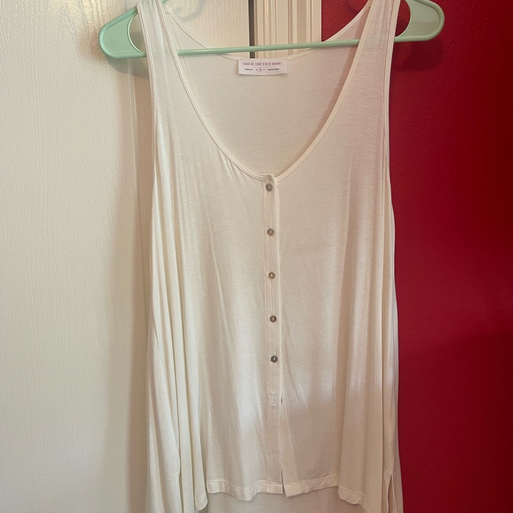 white button tank top